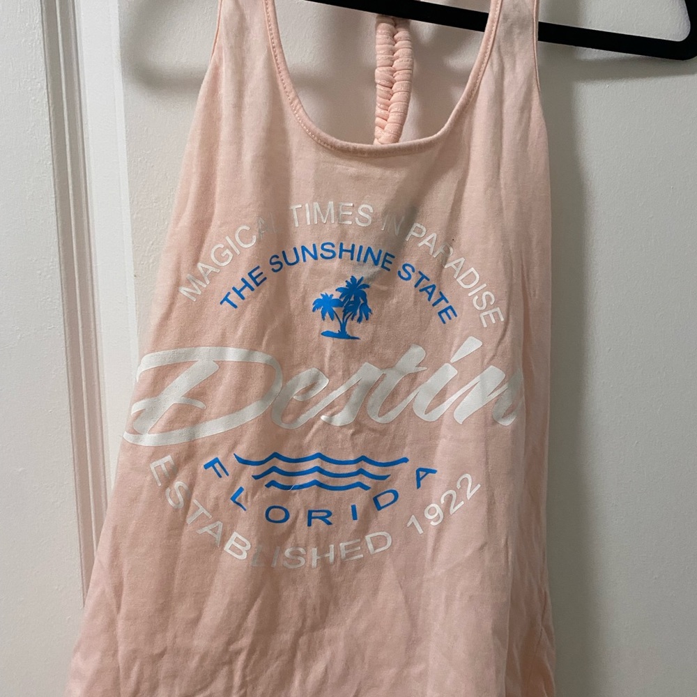 Destin, Florida light pink razor-back tank top Miami Style size s